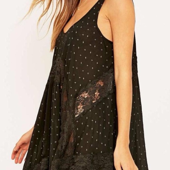 Free People black slip dress NEW without tag - Picture 3 of 4